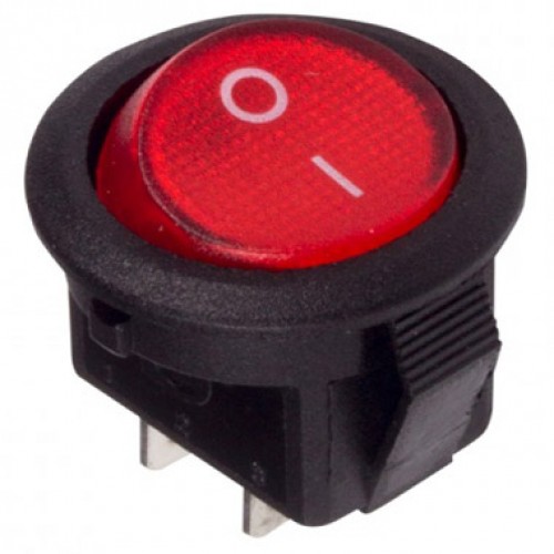 Выключатель клавишный 250V 3A (3c) ON-ON красный Micro RWB-102